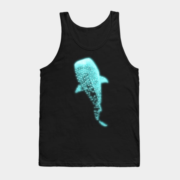 Glowing Blue Neon Whale Shark Optical illusion Tank Top by la chataigne qui vole ⭐⭐⭐⭐⭐